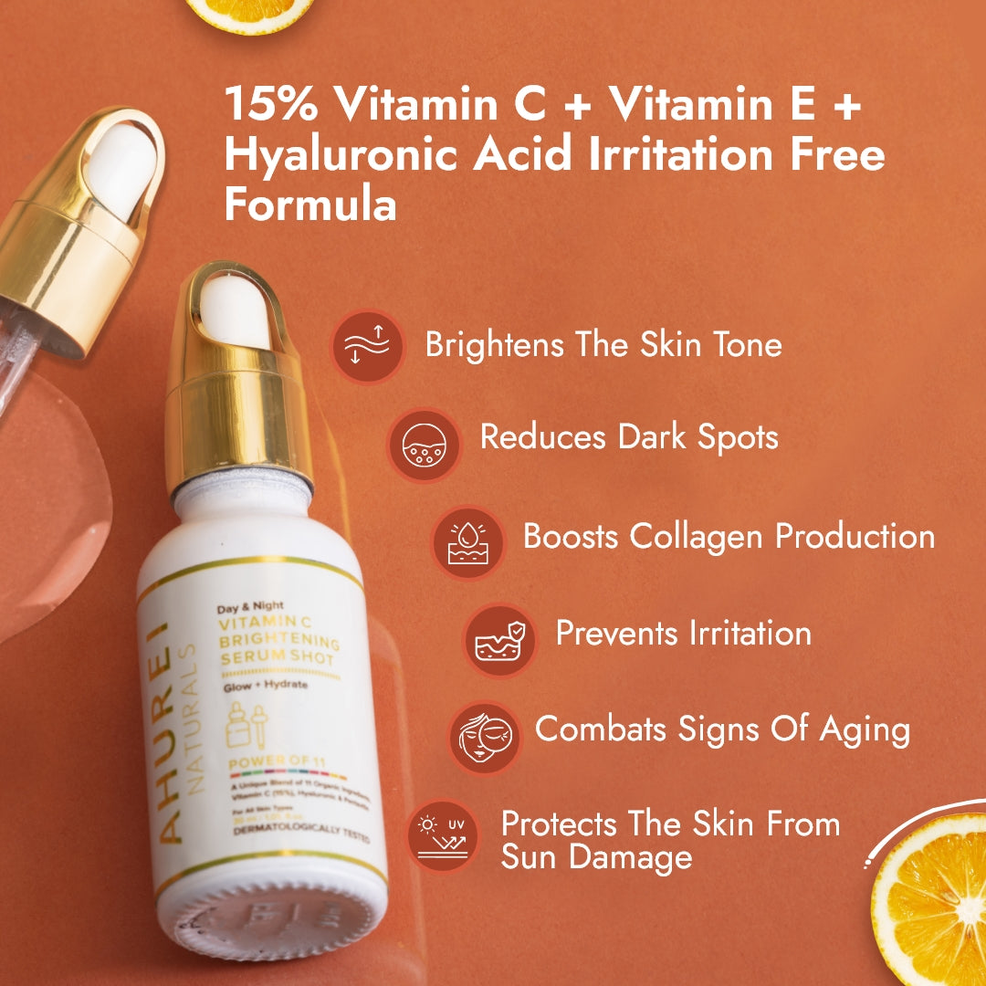 15% Vitamin C Skin Brightening Serum with Hyaluronic & Vit E